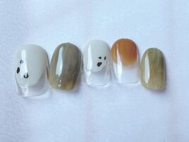 シンプル秋ニュアンスネイル