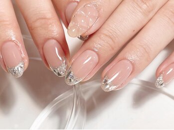 アイネイルズ 渋谷店(I nails)/【Yuki.f】ガラスフレンチ