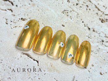 春ネイル　オーロラ