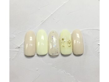 ネイルアンドまつげ リュフェール 五反田(Nail Lufaire)/パステルイエローフラワー