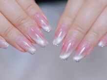 幻之花ネイル/マグネットフレンチ　ラメライン