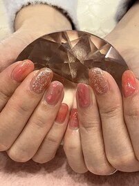 ピンク桜ホロネイル
