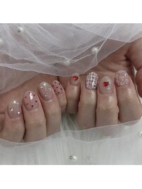 ショート冬ネイル