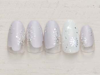 ネイルミックス イオンモール水戸内原店(Nail Mix)/塗りかけ×雪 4990円