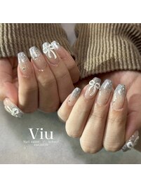 ラメグラデーション　リボン