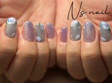 エヌズネイル 三鷹駅前北口店(n’s nail)/絵画風ニュアンス　定額8500