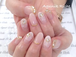 【水彩フラワーネイル】