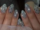 >>透け感水色ネイル .* 。