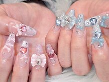 キレイエ ネイルズ(KIREIE NAILS)/ピンク 水色 キラキラ
