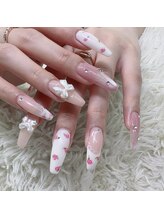 アートネイル ギャラリー(Art nail Gallery)/ローズリボンの姫ネイル