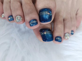 ティーズネイル(NAIL SALON T's nail)の写真/定額デザイン豊富◎フットバスでリラックス。フットネイルと角質ケアで上品な足元へ♪