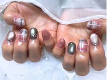 アグ ヘアー セレソ ネイル 桑名(Agu hair Cerezo)/《ピンクチェック×りぼんnail》