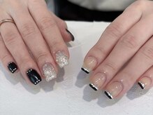 ネオリーブシェリエ 浅草店(Neolive cherie)/ブラックアシンメトリーデザイン