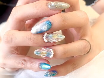 シシュ 姫路店(SyiSyu)の写真/デザインは好きだけど、長さが揃ってなくて満足できない方へ。ジェルでの長さ出し１本～対応★