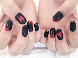 ブラックレッドネイル