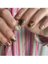 プリュネ(Prune)/ブラウン/ホロネイル/ニュアンス