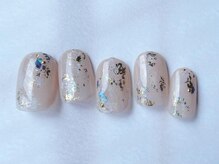 アイネイルズ 梅田店(I nails)/ベージュホイルネイル