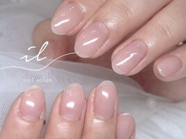 ワンカラー×自爪風ネイル