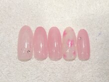 リノ ネイル(Rino nail)/5月新作　ピンクフラワー705k1