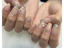 ララアンジュ(LaLa-Ange)/ツイードリボンネイル