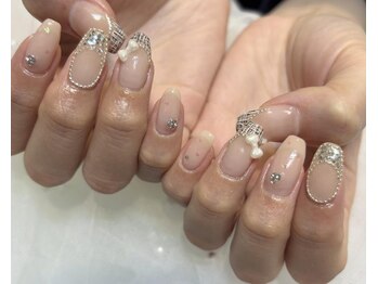 ララアンジュ(LaLa-Ange)/ツイードリボンネイル