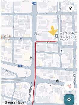 サロン ルテラ(SalonRutella)/尾張一宮駅から徒歩の場合