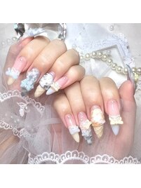 ガーリーアイスクリームネイル♪