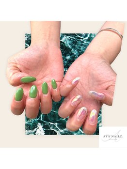 アヤネイルズ アンド アイラッシュ(AYA NAILZ.&Eyelash)/チグハグ初夏ネイル☆