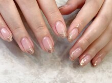 リッシュ(RICHE)/ピンクゴールドガラスフレンチ