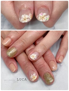 ネイルアトリエルカ(nail atelier LUCA)/W-924　結婚式お呼ばれネイル