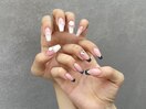 薔薇ネイル×フレンチ