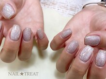 ネイルトリート 茨木駅前店(NAIL TREAT)/ホワイトマグ＆フラッシュネイル
