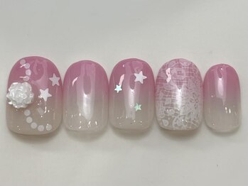 ネイルメゾン 天神店(NAIL MAISON)/ピンクグラデレース¥8000