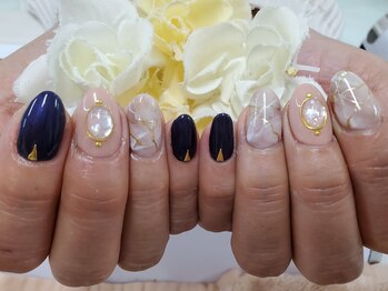 ダブルネイル(Double Nail)/[前窪]大理石ネイル☆