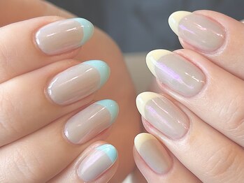 ブレスネイル(brace Nail)/春フレンチミラーベース