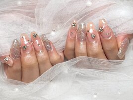 ワンホンネイル　チークネイル