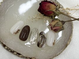 マーブル 金箔 ブラウン