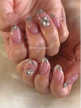 ピンクシュガーネイル(pink sugar nail)の写真/お仕事上、派手なネイルができない…でも、キレイな指先でいたい。誰からもうけるモテネイルに♪