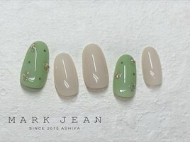 293.グリーン ホロ フラワー A