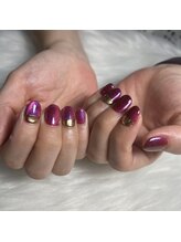 バブラブ/マグネット×ミラーネイル