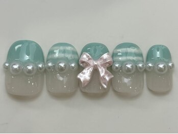 ネイルメゾン 天神店(NAIL MAISON)/ボーダーフレンチリボン¥8000