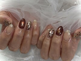 定額ヒョウ柄ネイル