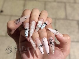 ドット×レースネイル