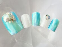 ラリュールネイル(L'Allure nail)/フットブルー縦グラデ￥9900