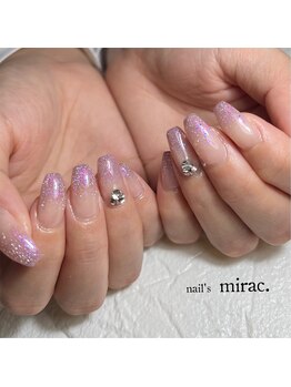 ネイルズミラク(nail's mirac.)/透け感グリッターネイル