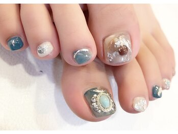 グラマラス アンジェアイ 荻窪店(glamourous ange eye)/ニュアンスフットネイル