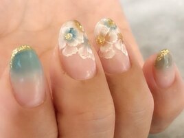 贅沢アートの褒められネイル1