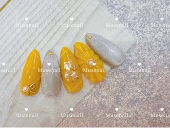 ミューズネイル(muse nail)/ぷっくりフラワーネイル