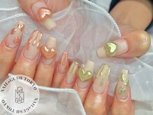 ネイルズガッシュトウキョウ 横浜西口店(NAILsGUSH TOKYO)/はあとねいる/ミラー/アシメ