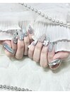 水色マグネットネイル